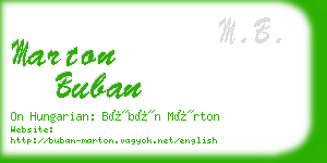 marton buban business card